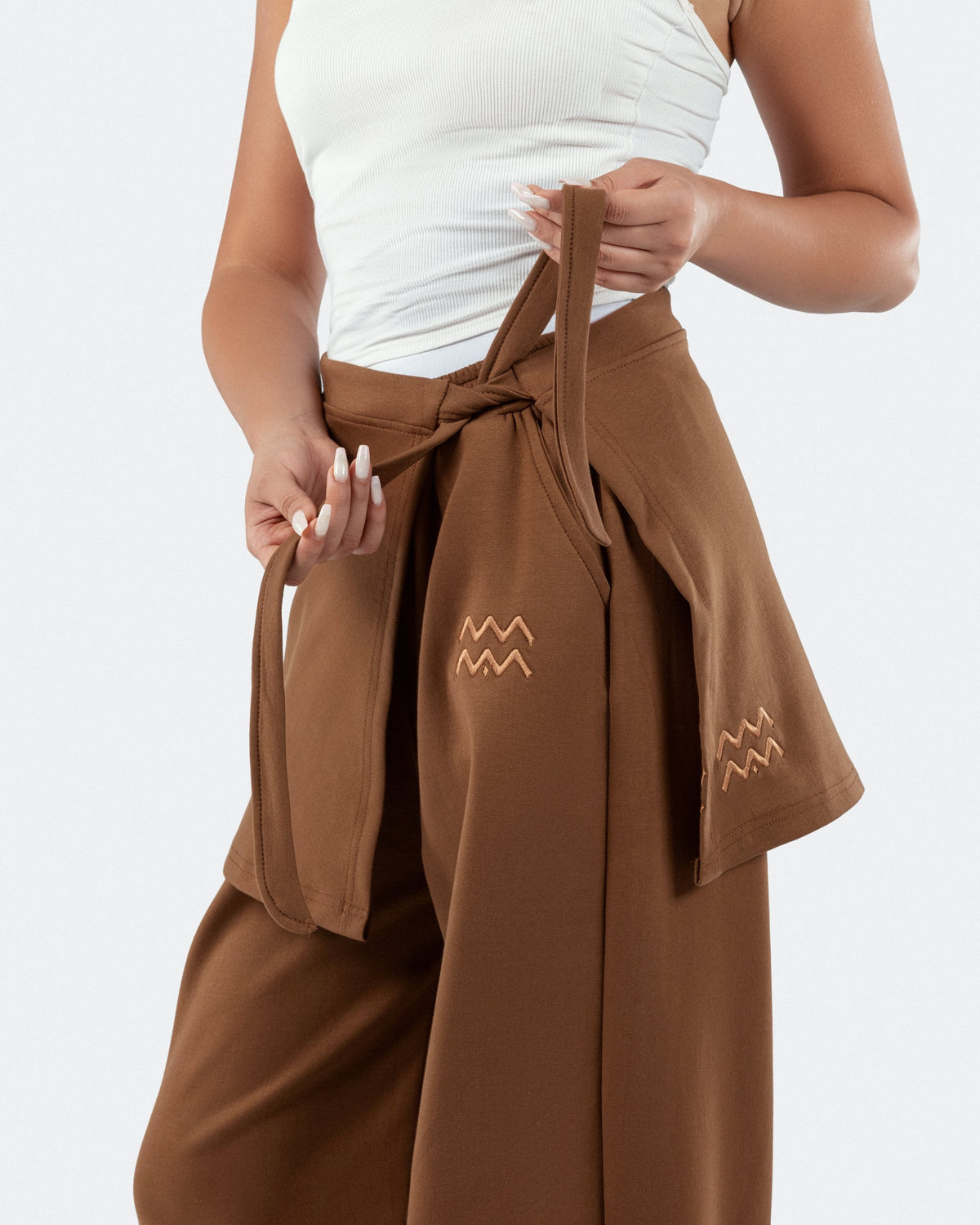 Wrap Hip Cover in Brown by Mauja, modest activewear, view 3 of 3