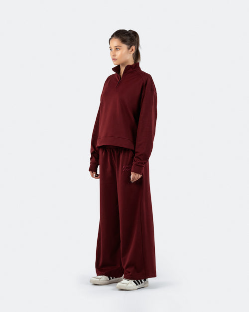 Adjustable Quarter-Zip Top - Burgundy